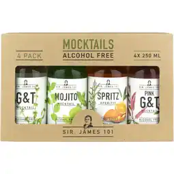 Albert Heijn Sir. James 101 Mocktails alcohol free 4-pack aanbieding