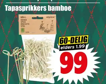 Dirk Tapasprikkers bamboe aanbieding