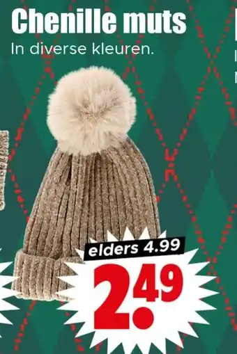 Dirk Chenille muts aanbieding