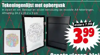 Dirk Tekeningenlijst met opbergvak aanbieding