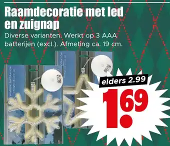 Dirk Raamdecoratie met led en zuignap aanbieding