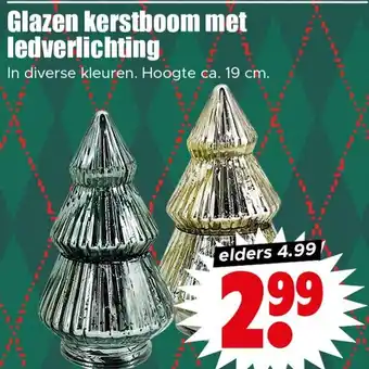 Dirk Glazen kerstboom met ledverlichting aanbieding