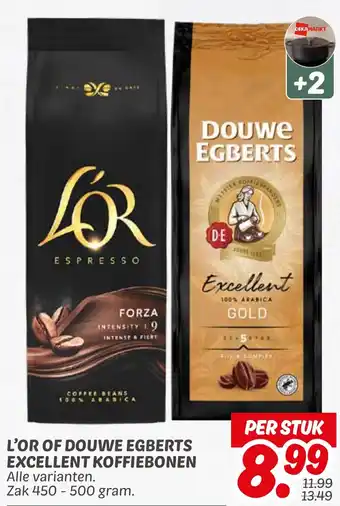 Dekamarkt L'or of douwe egberts excellent koffiebonen aanbieding