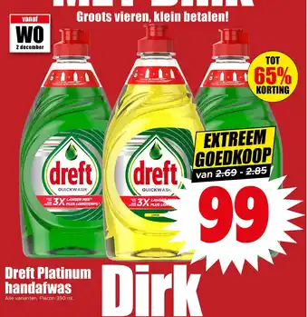 Dirk Dreft Platinum handafwas aanbieding