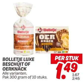 Dekamarkt Bolletje luxe beschuit of oerknäck aanbieding