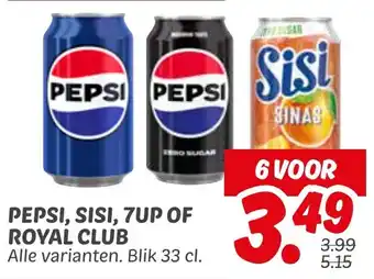 Dekamarkt Pepsi, Sisi, 7up of Royal Club aanbieding