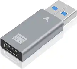 Bol.com NÖRDIC C-OTG22 USB-C naar USB-A adapter - USB3.2 Gen2 - 10Gbps - 1 Stuk - Zilver aanbieding