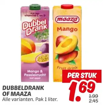 Dekamarkt Dubbeldrank of Maaza aanbieding