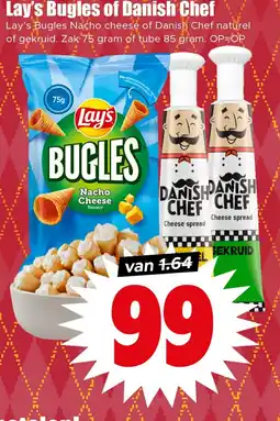 Dirk Lay's Bugles Nacho cheese of Danish Chef aanbieding