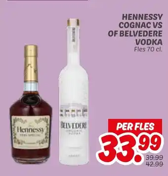 Dekamarkt Hennessy cognac vs of belvedere vodka aanbieding