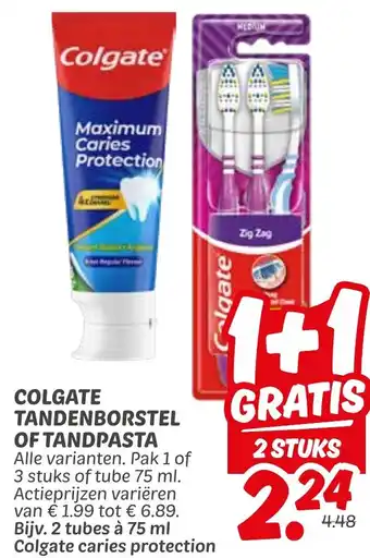 Dekamarkt Colgate Tandenborstel of Tandpasta aanbieding