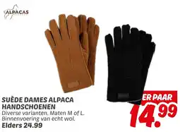 Dekamarkt Suède Dames Alpaca Handschoenen aanbieding