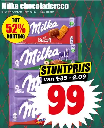 Dirk Milka chocoladereep aanbieding