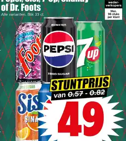 Dirk Pepsi, Sisi, 7-Up, Shandy of Dr. Foots aanbieding