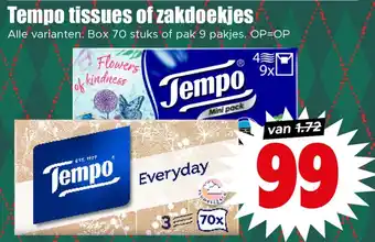 Dirk Tempo tissues of zakdoekjes aanbieding