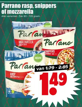 Dirk Parrano rasp, snippers of mozzarella aanbieding