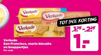 PLUS Verkade San Francisco maria biscuits en knappertjes aanbieding