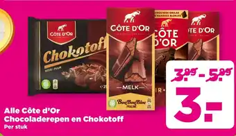 PLUS Alle Côte d'Or Chocoladerepen en Chokotoff aanbieding