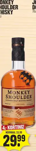 Super Dirck 3 Monkey Shoulder Whisky aanbieding
