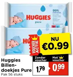 Vomar Voordeelmarkt Huggies Billendoekjes Pure aanbieding