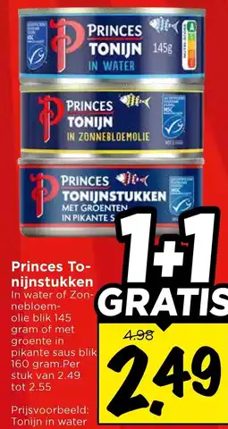 Vomar Voordeelmarkt Princes Tonijnstukken aanbieding