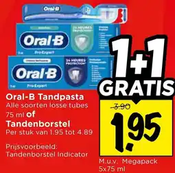Vomar Voordeelmarkt Oral-B Tandpasta of Tandenborstel aanbieding