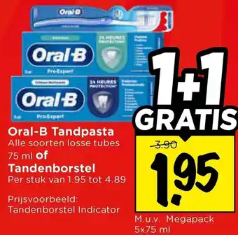 Vomar Voordeelmarkt Oral-B Tandpasta of Tandenborstel aanbieding