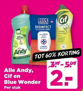 PLUS Alle Andy, Cif en Blue Wonder aanbieding