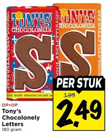 Vomar Voordeelmarkt Tony's Chocolonely Letters aanbieding