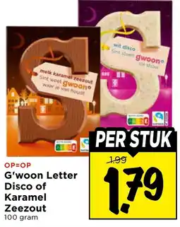 Vomar Voordeelmarkt G'woon Letter Disco of Karamel Zeezout aanbieding