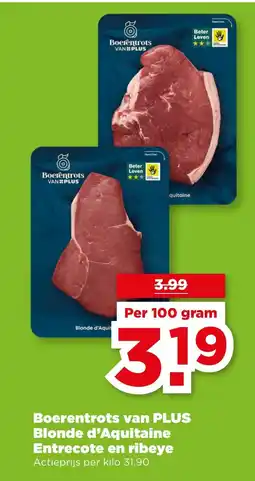 PLUS Boerentrots van Plus Blonde d'Aquitaine Entrecote en ribeye aanbieding