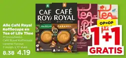 PLUS Alle Café Royal Koffiecups en Tea of Life Thee aanbieding