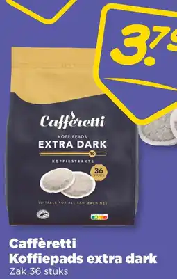 PLUS Caffèretti Koffiepads extra dark aanbieding
