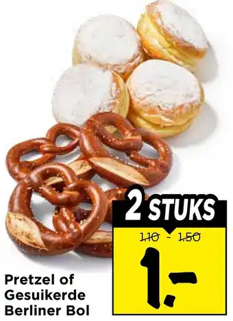 Vomar Voordeelmarkt Pretzel of Gesuikerde Berliner Bol aanbieding