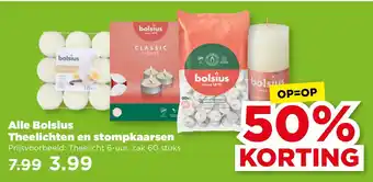PLUS Alle Bolsius Theelichten en Stompkaarsen aanbieding