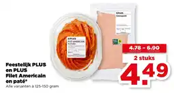 PLUS Feestelijk PLUS Filet Americain en paté aanbieding
