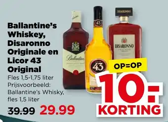 PLUS Ballantine's Whiskey, Disaronno Originale en Licor 43 Original aanbieding