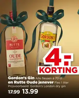 PLUS Gordon's Gin en Rutte Oude jenever aanbieding