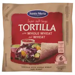 Dirk Santa Maria Tortilla whole wheat large 6 stuks aanbieding