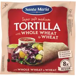 Dirk Santa Maria Tortilla whole wheat 8 stuks aanbieding