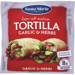 Dirk Santa Maria Tortilla garlic-herbs 8 stuks aanbieding