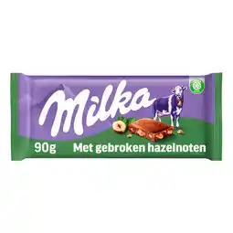 Dirk Milka Chocoladereep gebroken hazelnoten aanbieding