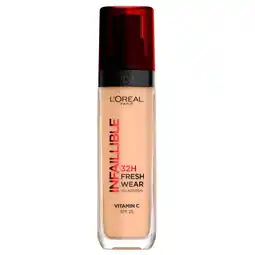 Kruidvat L'Oréal Paris Infaillible 220 Sand SPF25 32H Fresh Wear Foundation aanbieding