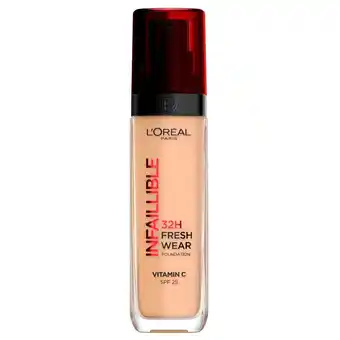 Kruidvat L'Oréal Paris Infaillible 220 Sand SPF25 32H Fresh Wear Foundation aanbieding