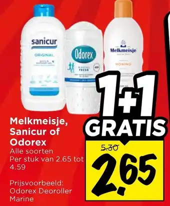 Vomar Voordeelmarkt Melkmeisje, Sanicur of Odorex aanbieding