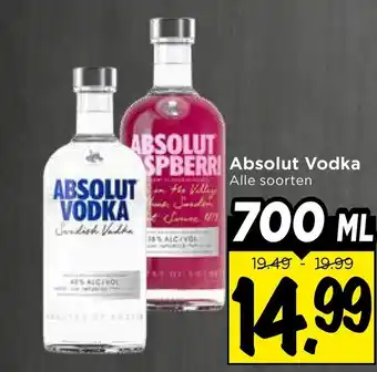 Vomar Voordeelmarkt Absolut vodka aanbieding