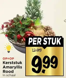 Vomar Voordeelmarkt Kerststuk Amaryllis Rood aanbieding