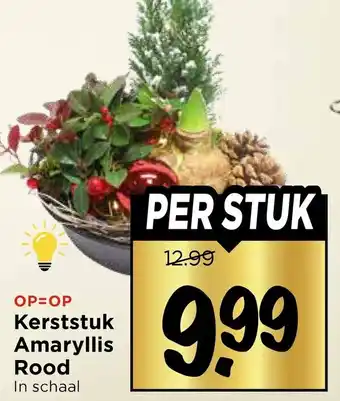 Vomar Voordeelmarkt Kerststuk Amaryllis Rood aanbieding