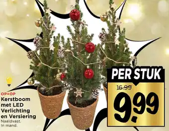 Vomar Voordeelmarkt Kerstboom met LED Verlichting en Versiering aanbieding