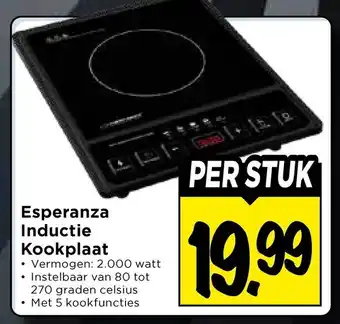 Vomar Voordeelmarkt Esperanza Inductie Kookplaat aanbieding